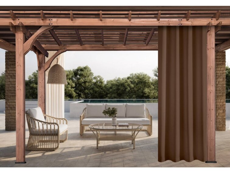 Venkovní zahradní závěs s tunýlkem JAMAICA color 22 hnědá, různé rozměry MyBestHome