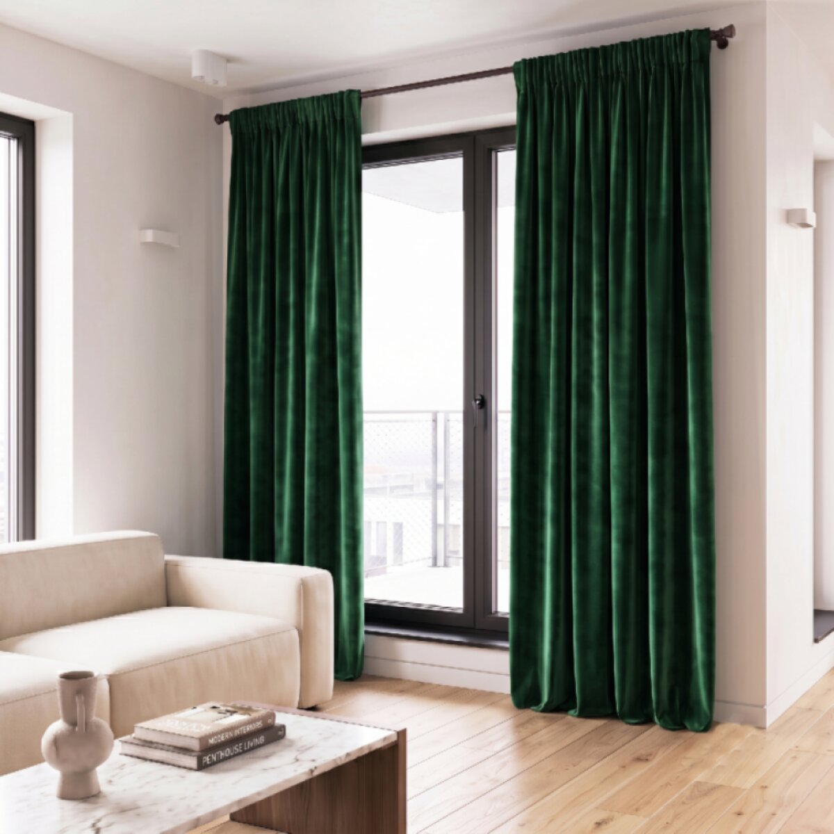 Dekorační závěs s řasící páskou VALMONT 140 cm x 250 nebo 260 cm color 010 zelená (cena za 1 kus) MyBestHome