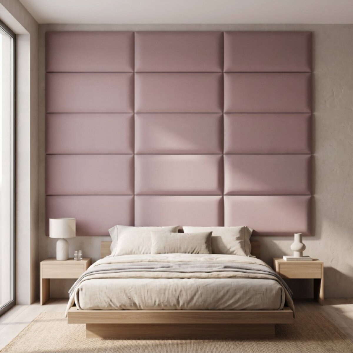 Čalouněný nástěnný panel různé rozměry x šířka 30 cm růžová obdélník MyBestHome
