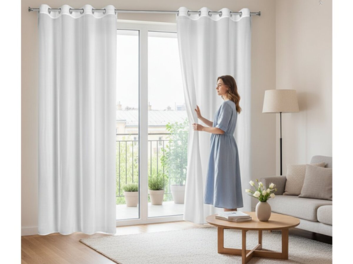 Dekorační dlouhá šifonová záclona s kroužky ARIANNA 140x270 cm bílá (cena za 1 kus) MyBestHome