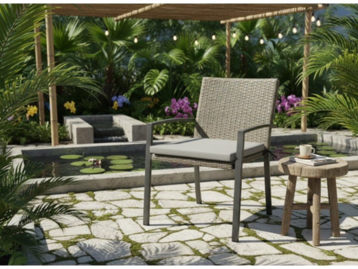 Zahradní podsedák na židli GARDEN color 03 světle šedá 40x40x4 cm Mybesthome