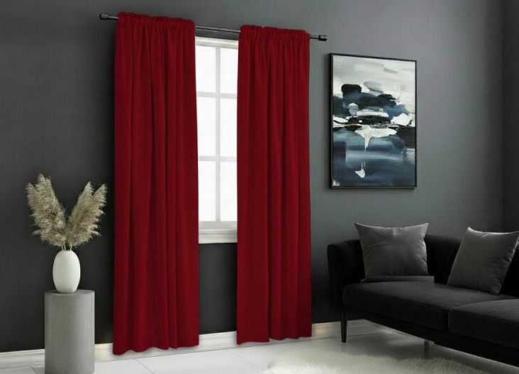 Zatemňovací závěs s řasící páskou "BLACKOUT" VIGO 135x250 cm, červená, (cena za 1 kus) MyBestHome