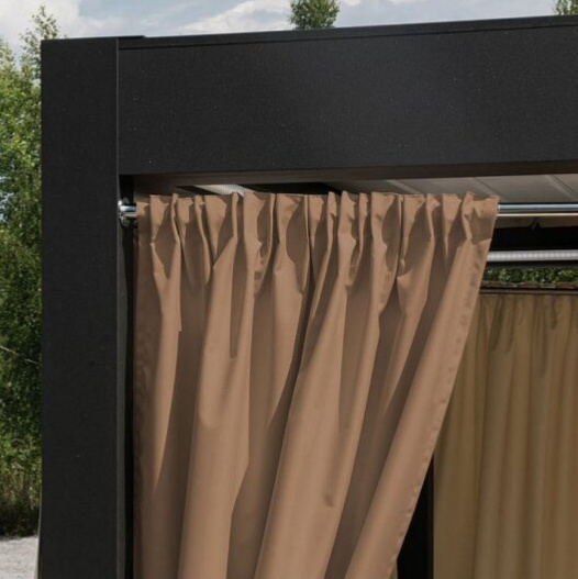 Venkovní zahradní závěs s kroužky GARDENIA TAPE světle béžová, šířka 140 cm výška různé rozměry Mybesthome