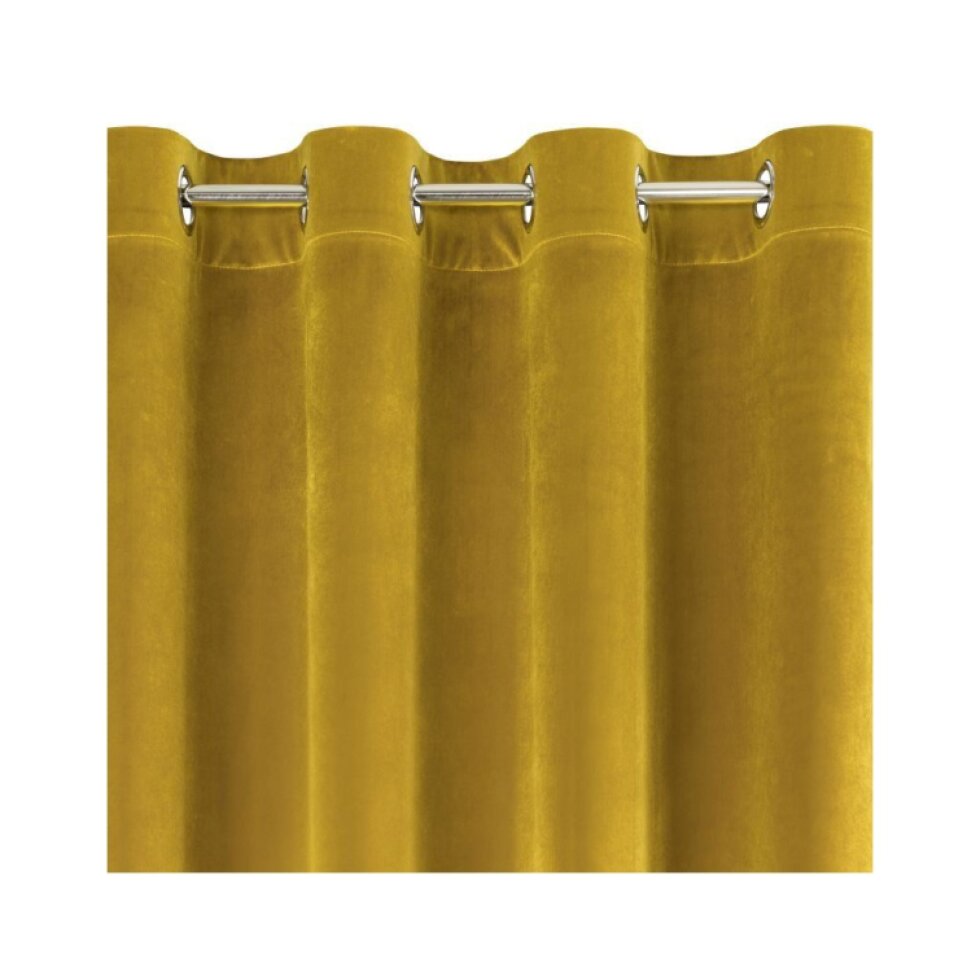 Dekorační jednobarevný velvet závěs s kroužky MY BEST 140x250 cm, mustard/hořčicová (cena za 1 kus) MyBestHome