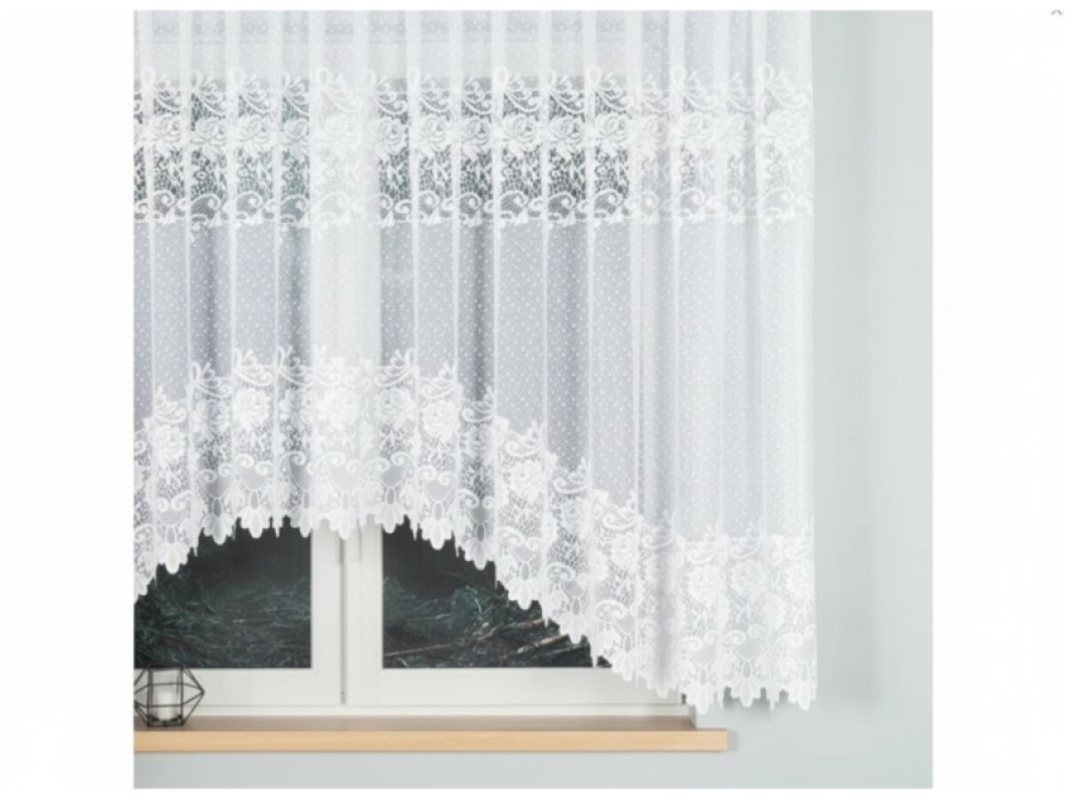 Dekorační krátká vzorovaná záclona na žabky DEMETRIA 160 bílá 500x160 cm MyBestHome