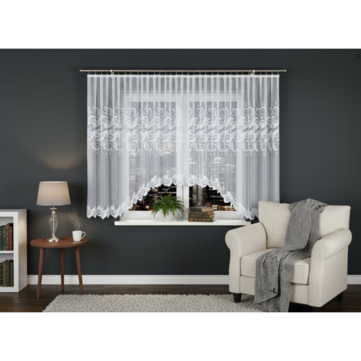 Dekorační krátká vzorovaná záclona na žabky IWONA 500x160 cm MyBestHome