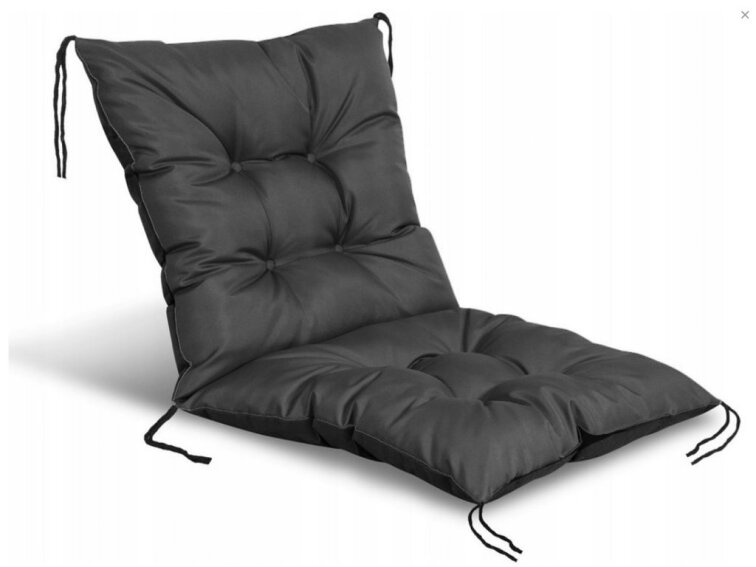 Zahradní prošívaný podsedák na židli s opěrkou OSCAR 50x50x50 cm color 02 antracit Mybesthome