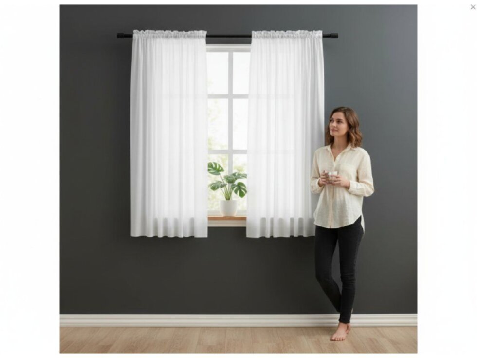 Dekorační voálová záclona s řasící páskou JULIA bílá 145x150 cm MyBestHome 1+1 zdarma