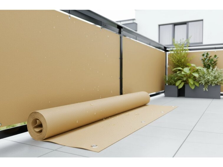 Balkonová zástěna OSLO béžová, výška 80 cm, šířka různé rozměry MyBestHome