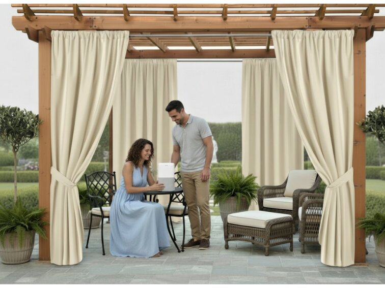 Venkovní zahradní závěs s tunýlkem JAMAICA color 16 smetanová, různé rozměry MyBestHome