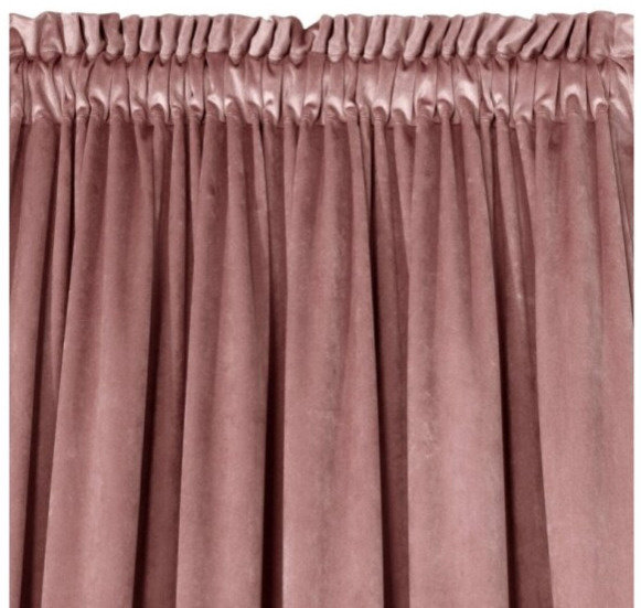 Dekorační VELVET závěs s řasící páskou ESTER 140x270 cm tmavě růžová (cena za 1 kus) MyBestHome