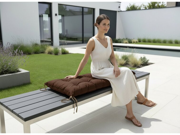 Prošívané sezení na lavici WILSON color 27 tmavě hnědá různé rozměry, polstr na zahradní lavici - sedák Mybesthome