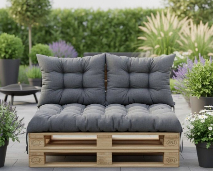 Paletová prošívaná opěrka ANGELO 60x40 cm color 23 šedá MyBestHome