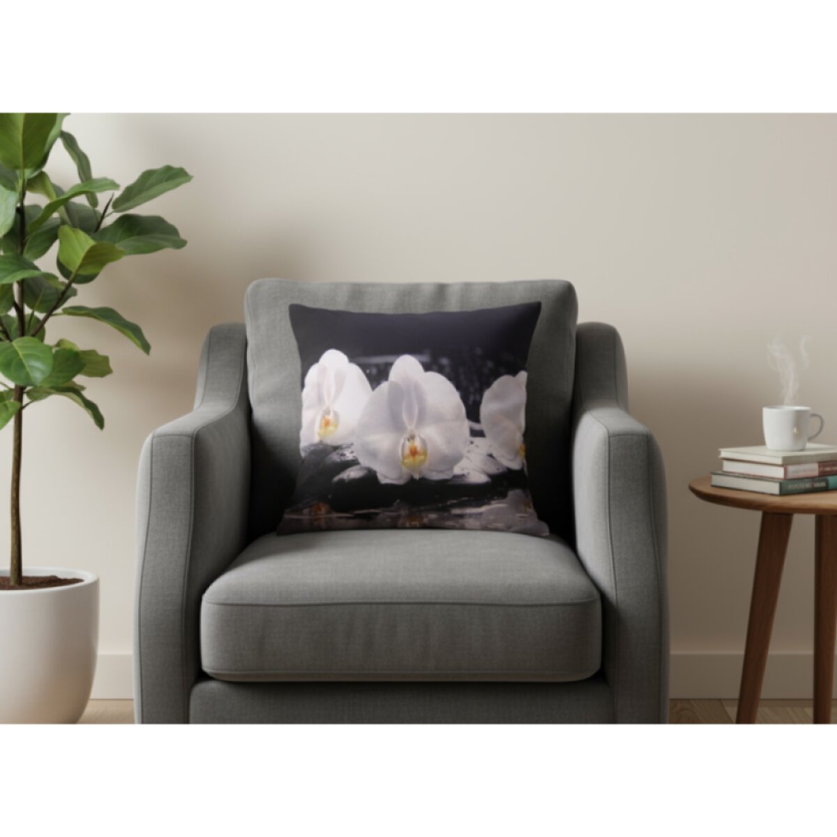 Povlak na polštář ORCHIDEJE 40x40 cm s bílými orchidejemi MyBestHome