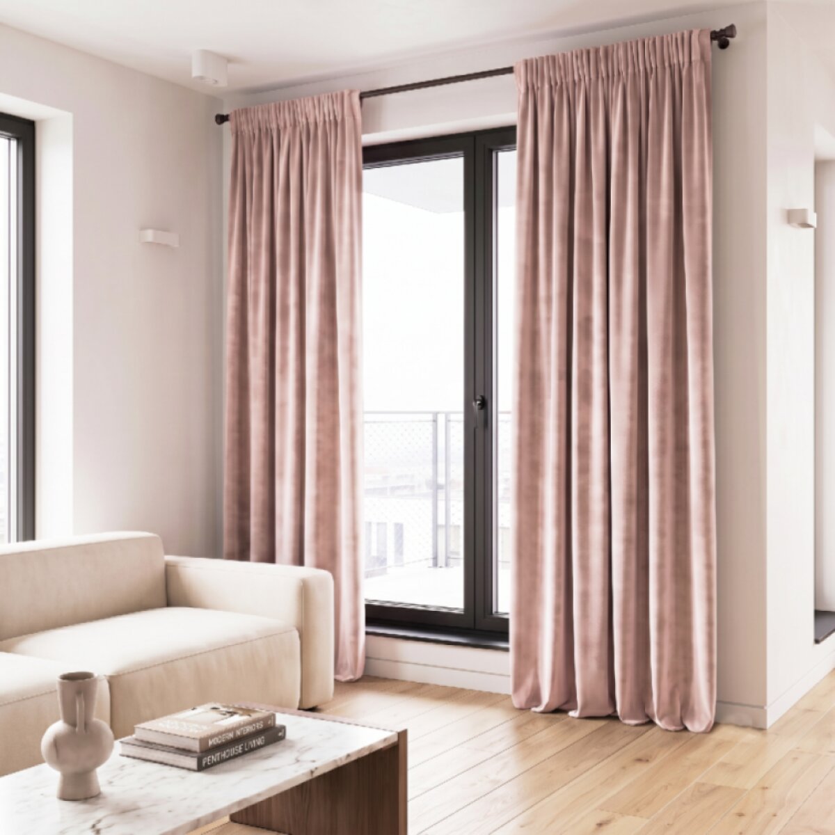 Dekorační závěs s řasící páskou VALMONT 140 cm x 250 nebo 260 cm color 014 světle růžová (cena za 1 kus) MyBestHome