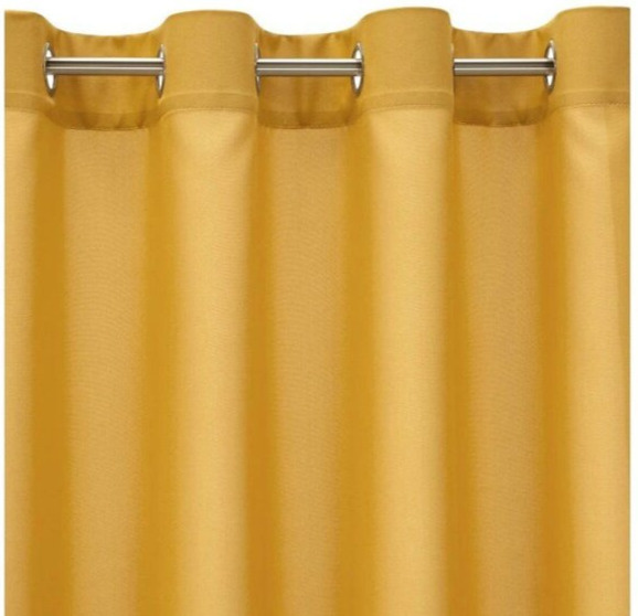 Dekorační závěs EASY TOP hořčicová s kroužky 140x250 cm