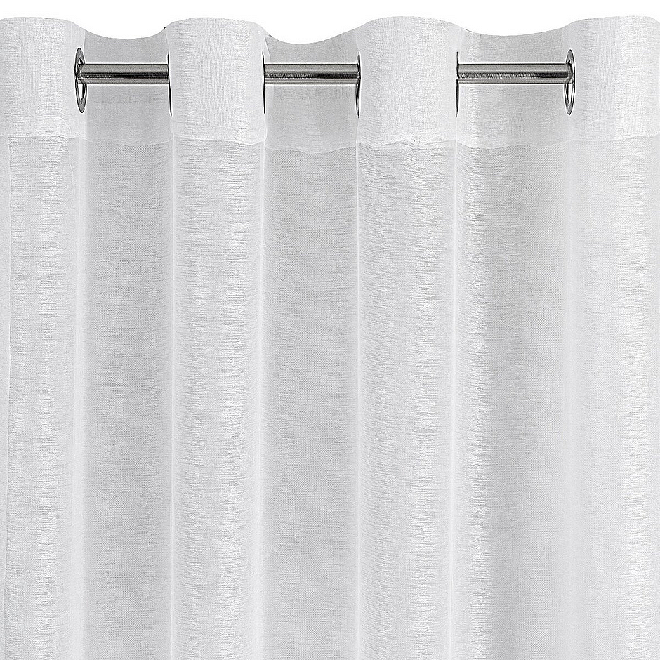 Dekorační dlouhá záclona s kroužky s jemnou stukturou STELLA 140x250 cm bílá (cena za 1 kus) MyBestHome