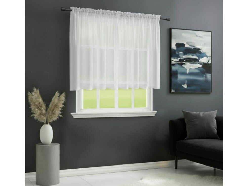 Dekorační krátká záclona s řasící páskou JULIA 110 bílá 400x110 cm MyBestHome
