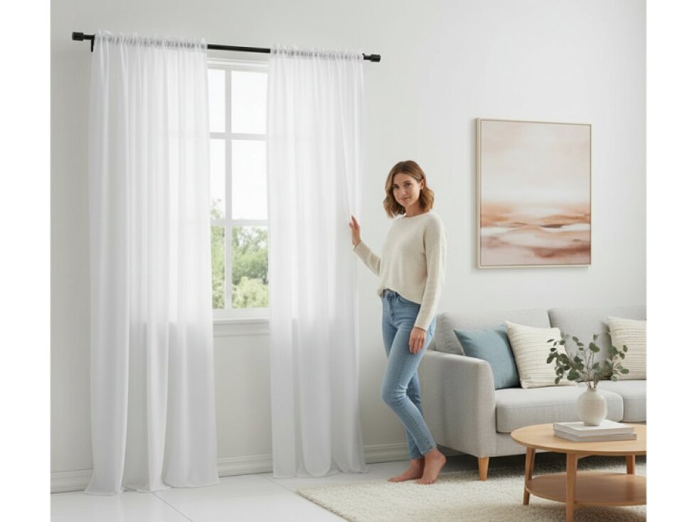 Dekorační dlouhá voálová záclona s řasící páskou JULIA bílá 145x240 cm MyBestHome 1+1 zdarma