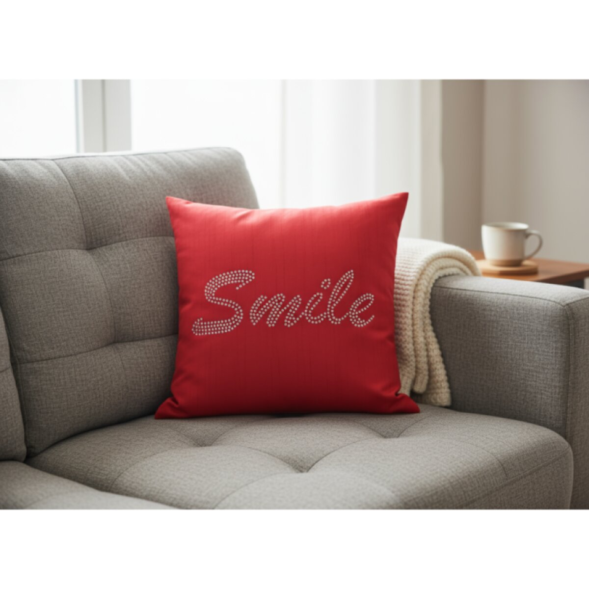 Povlak na polštář SMILE červená MyBestHome 40x40 cm