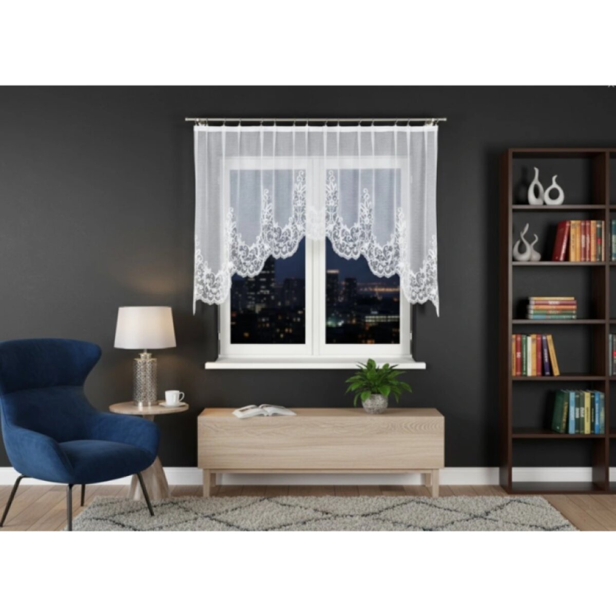Dekorační oblouková krátká záclona na žabky BERENIKA 250x120 cm MyBestHome