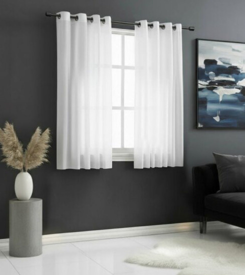 Dekorační krátká záclona s kroužky EDEN bílá 145x160 cm MyBestHome 1+1 zdarma