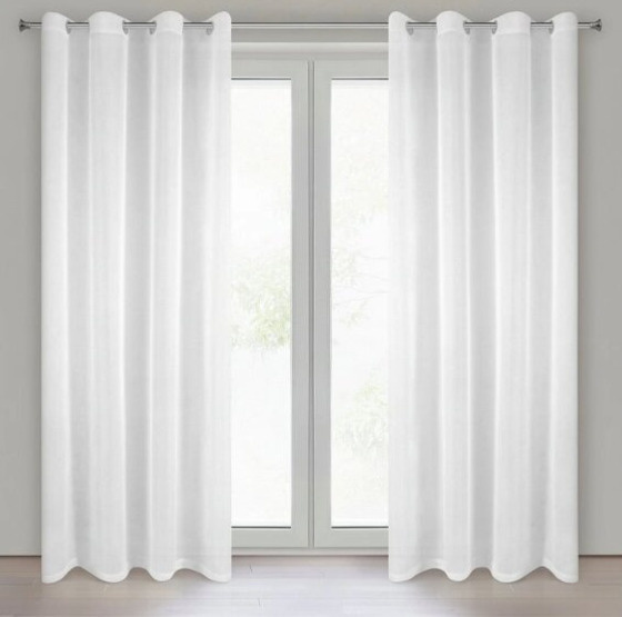 Dekorační dlouhá voálová záclona s kroužky DIANA 140x260 cm bílá (cena za 1 kus) MyBestHome