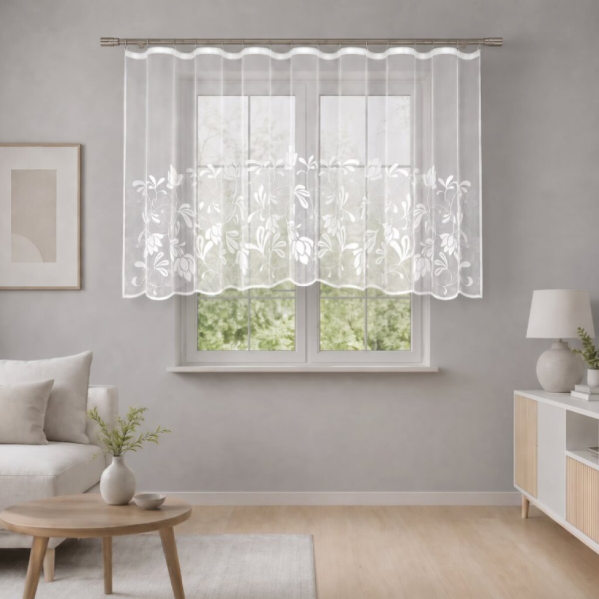 Dekorační žakárová záclona s řasící páskou RIAN 140 bílá 300x140 cm MyBestHome