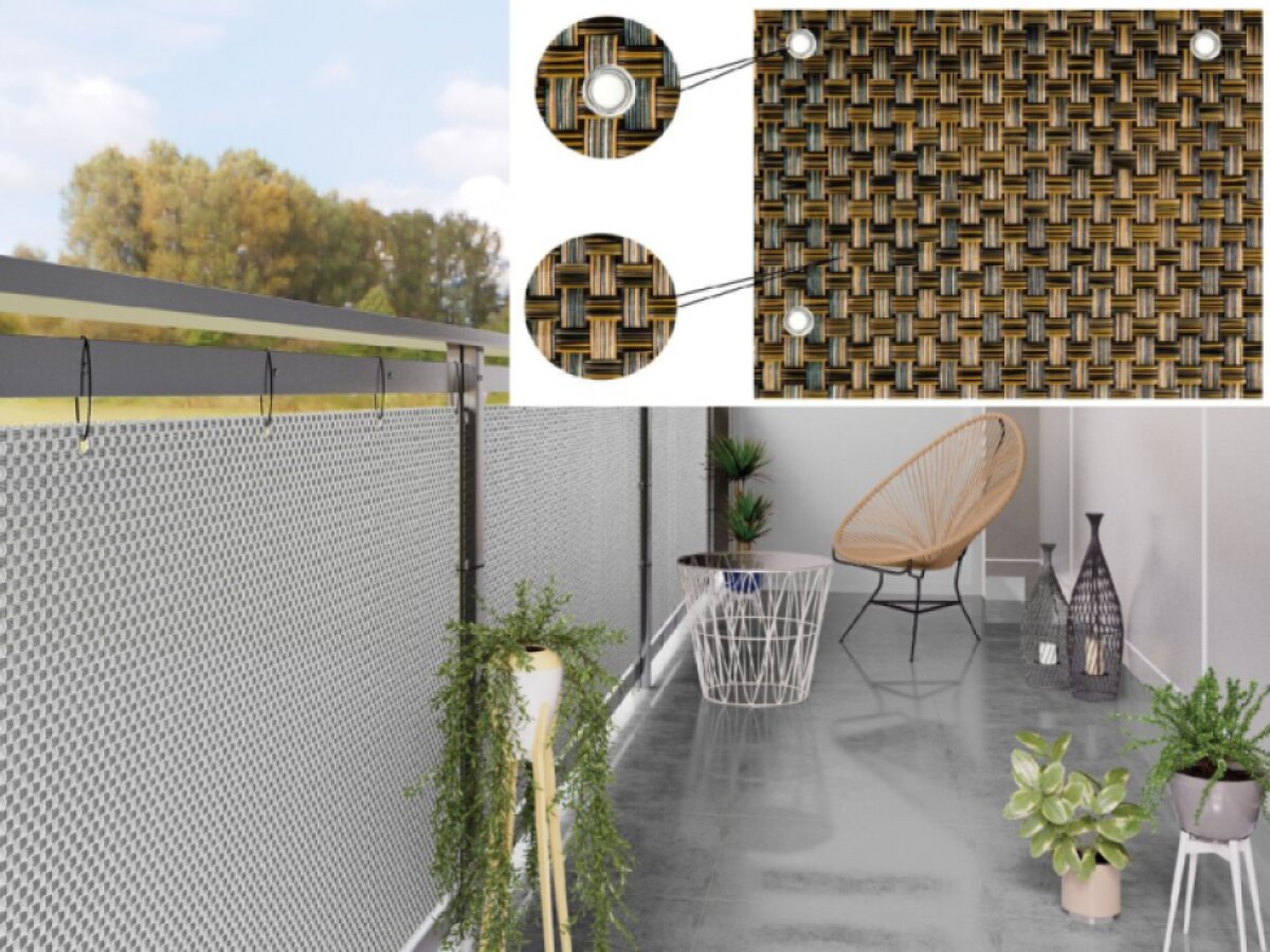 Balkonová ratanová zástěna s očky PORI výška 90 cm, 100 cm - cena za 1 běžný metr hnědá MyBestHome
