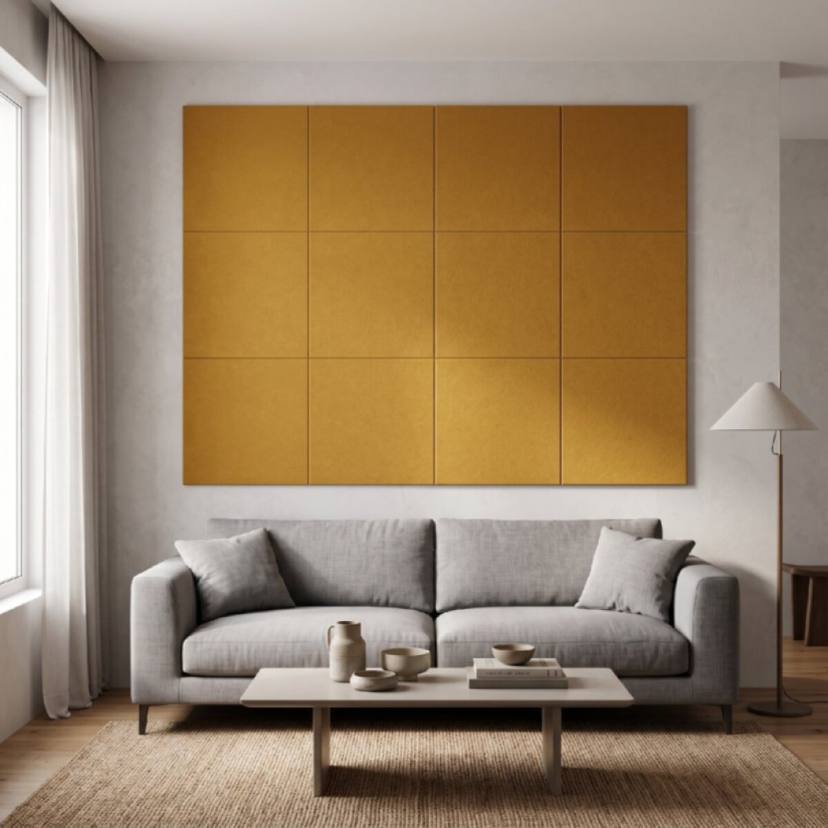 Čalouněný nástěnný panel různé rozměry mustard/hořčicová čtverec MyBestHome