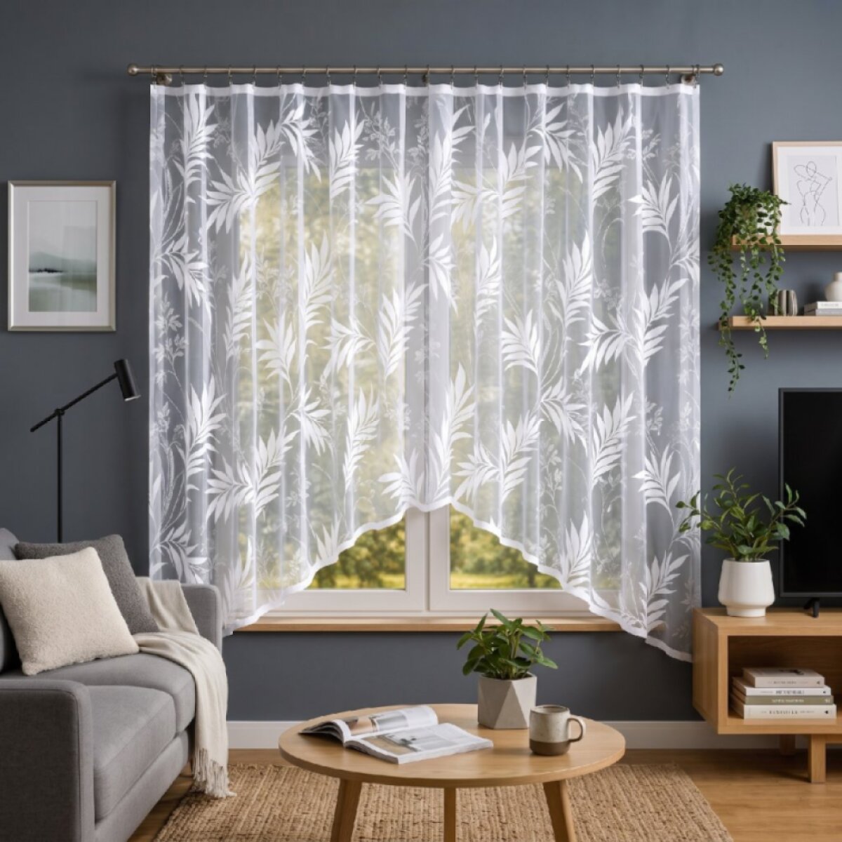 Dekorační oblouková krátká záclona na žabky KAJA 300x160 cm MyBestHome