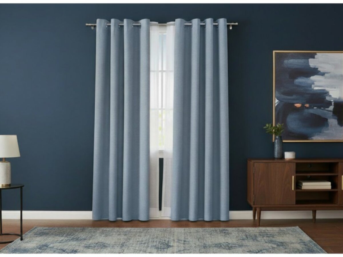 Dekorační zatemňující závěs SUPER BLACKOUT s kroužky modrá color 019 (cena za 1 kus) 140x250 cm 100% stínění Mybesthome
