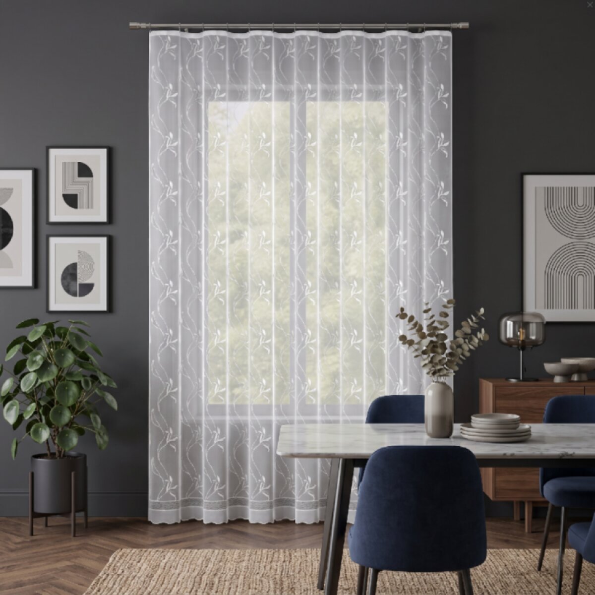 Dekorační žakárová záclona s řasící páskou TAMARA 250 bílá 200x250 cm MyBestHome