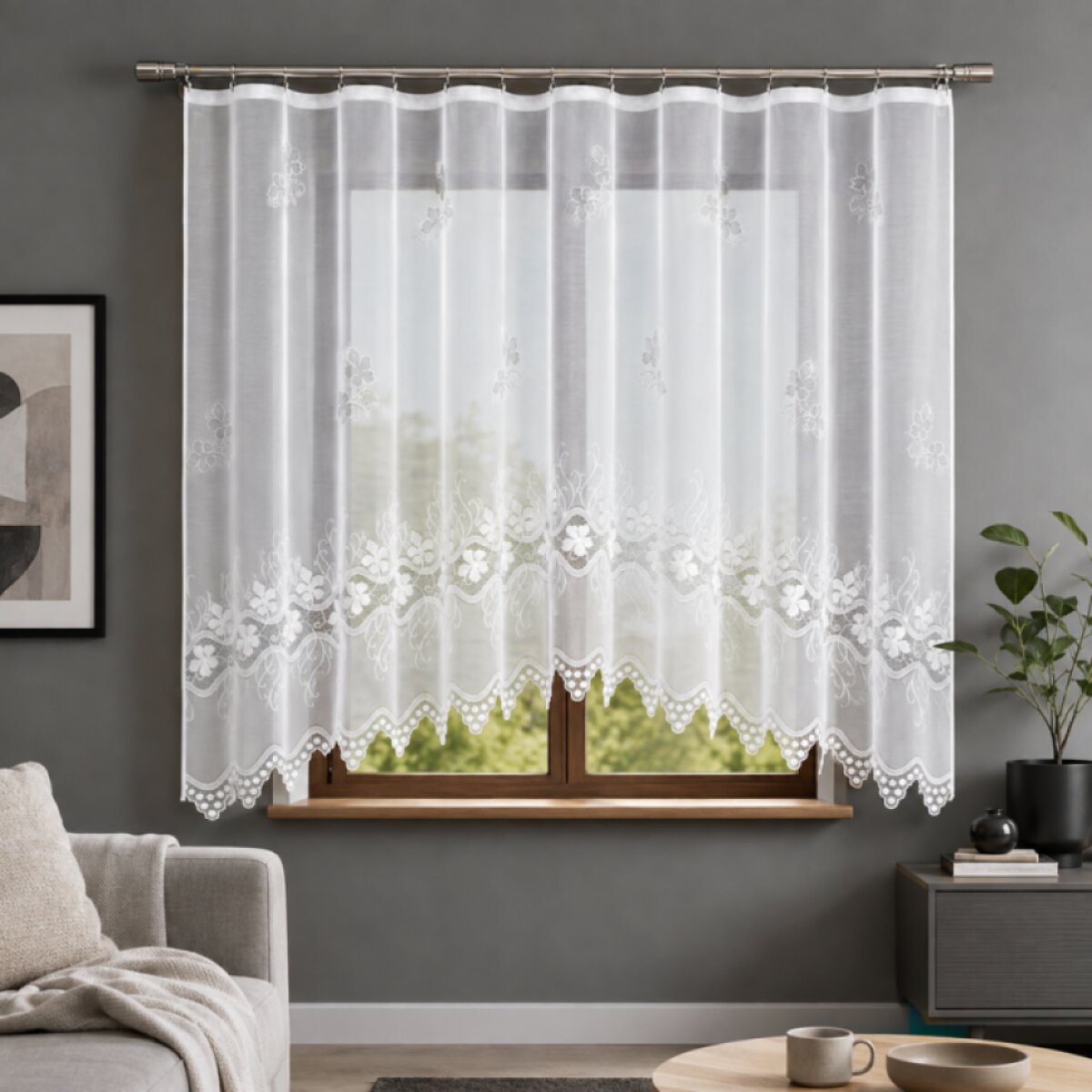 Dekorační žakárová záclona s řasící páskou LINETTE 180 bílá 300x180 cm MyBestHome