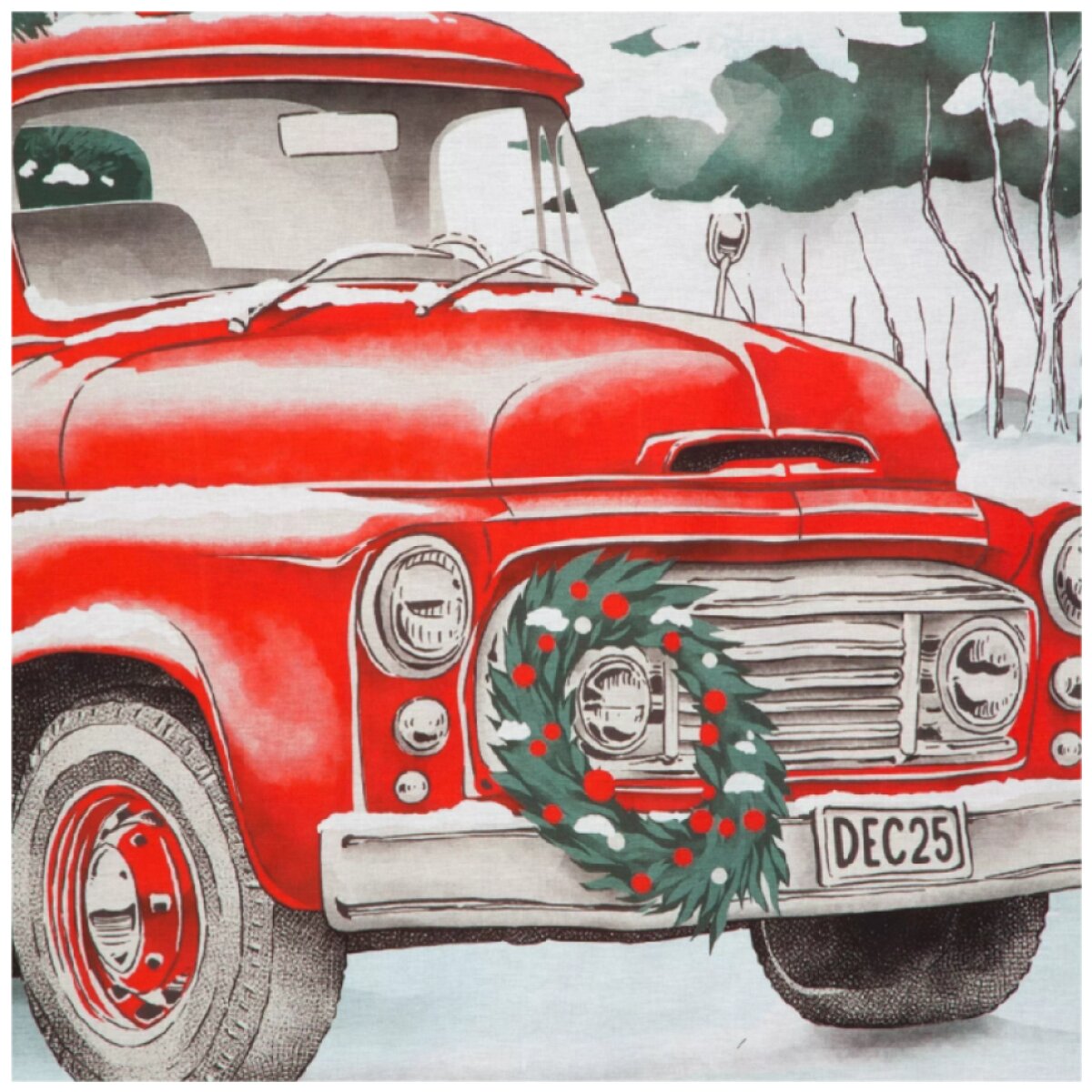 Vánoční bavlněné povlečení RED CAR 220×200 cm + 2× 70×80 cm