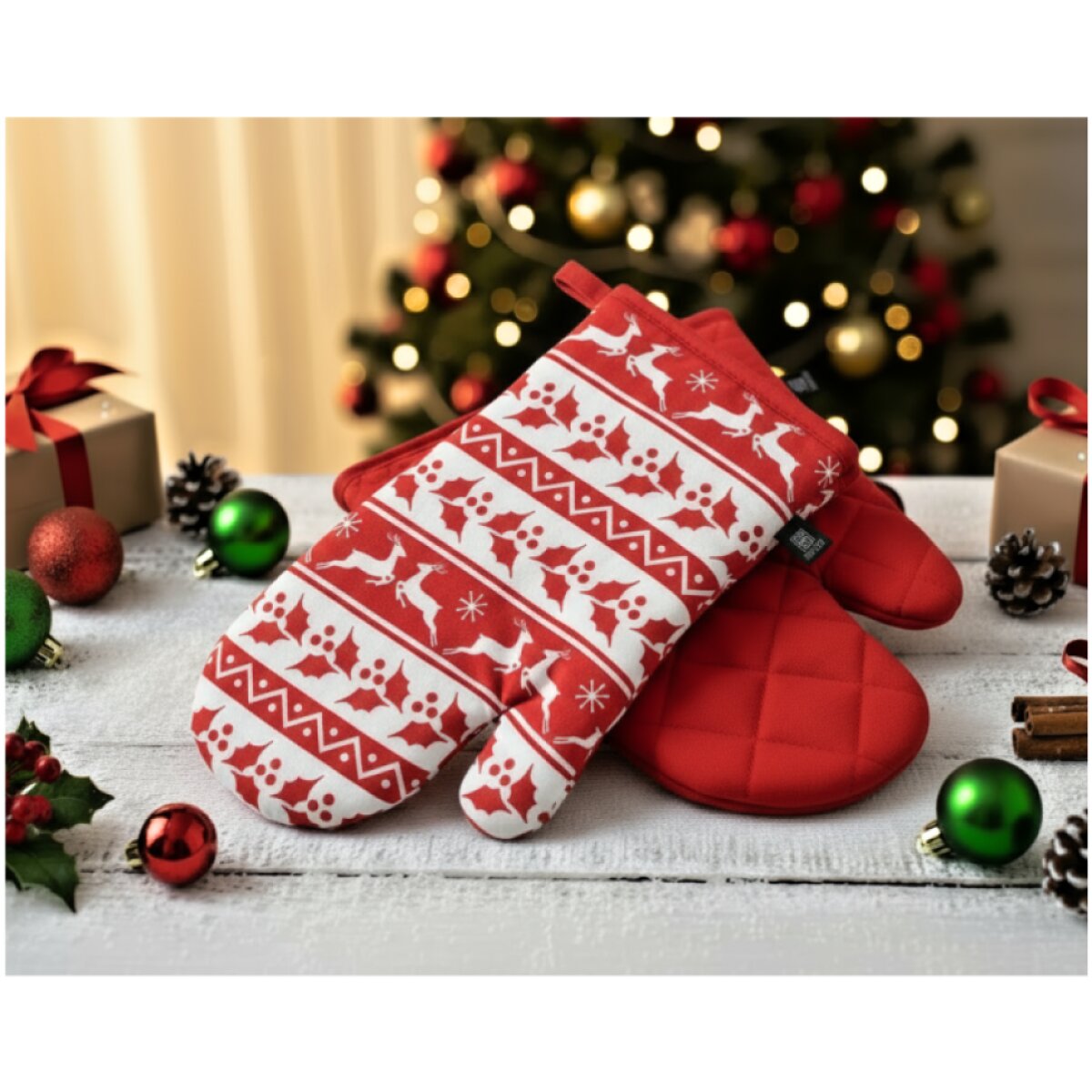 Vánoční kuchyňské rukavice SCANDI XMAS 18x30 cm – 2 ks
