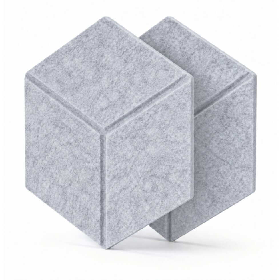 Dekorativní filcový nástěnný panel CROSS DESIGN šedá 40x46 cm hexagon - sada 2 ks