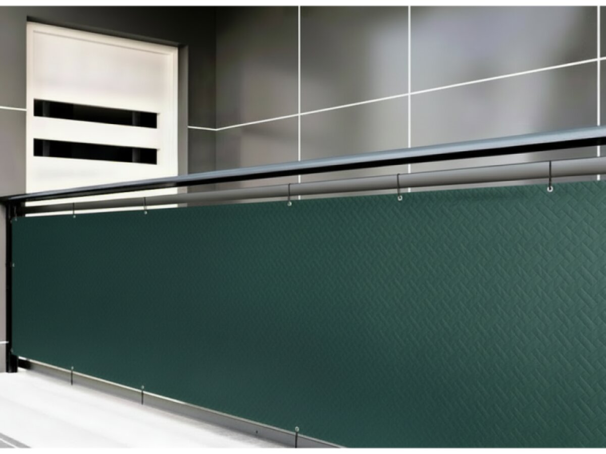 Balkonová zástěna PREMIUM výška 90 cm, šířka různé rozměry ratanový vzor zelená, 240g/m2 MyBestHome