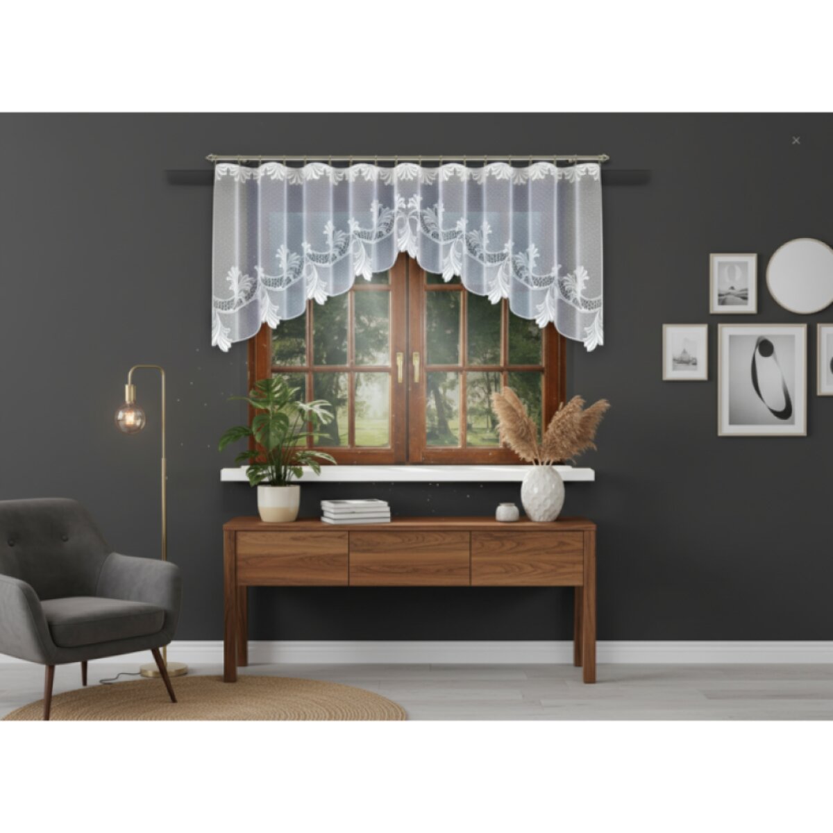 Dekorační žakárová záclona s řasící páskou MAYRA 90 bílá 300x90 cm MyBestHome