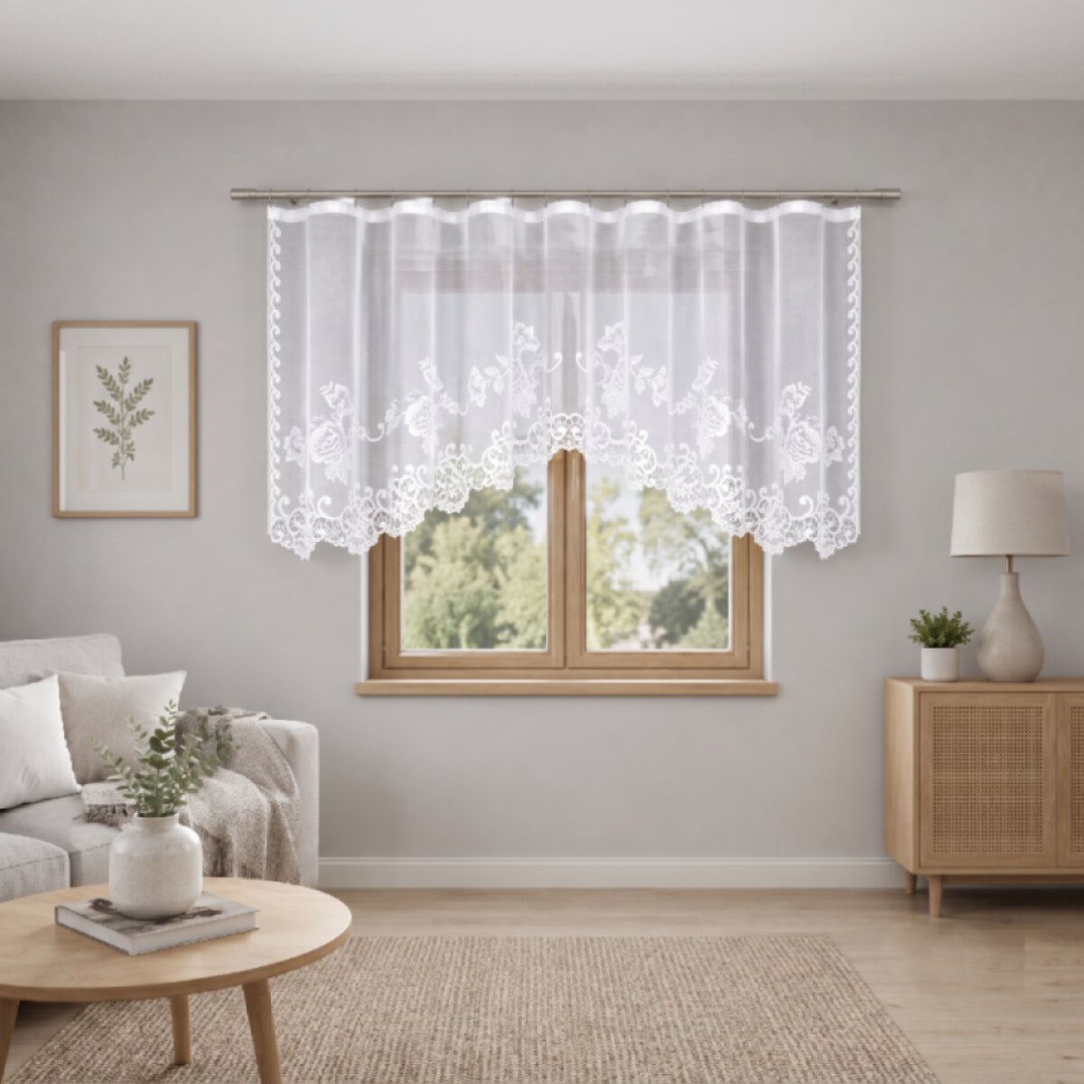 Dekorační žakárová záclona s řasící páskou DEYSI 100 bílá 300x100 cm MyBestHome