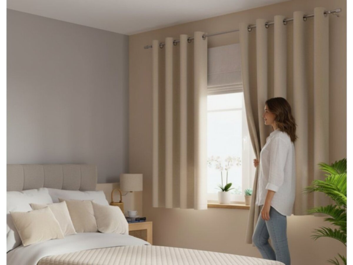Dekorační krátký velvet závěs s kroužky VITTO 003 světle béžová 140x160 cm (cena za 1 kus) MyBestHome