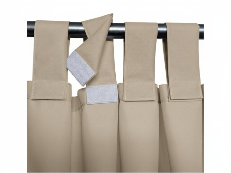 Venkovní zahradní závěs s poutky na suchý zip LISBOA světle béžová 03 různé rozměry Mybesthome