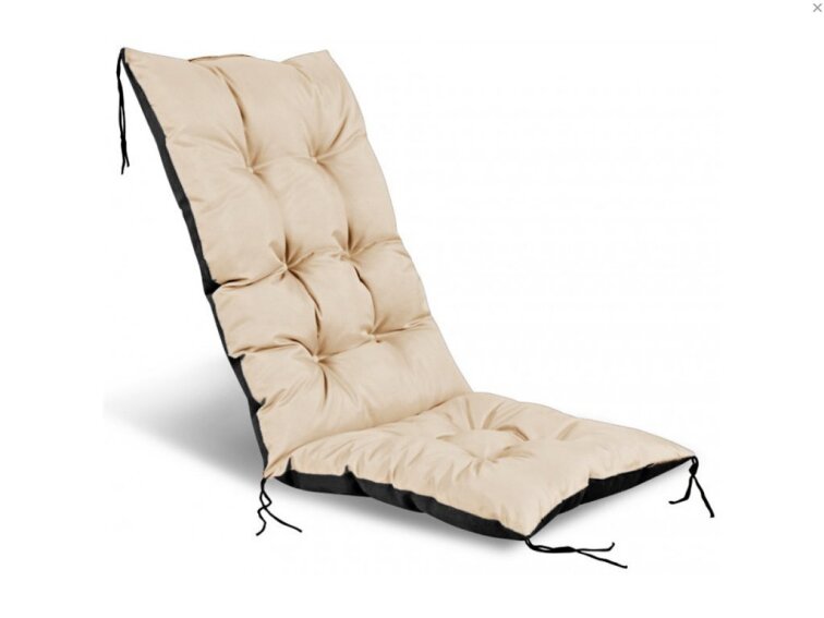 Zahradní prošívaný podsedák na židli s opěrkou 50x50x80 cm CALLUM color 17 světle béžová Mybesthome