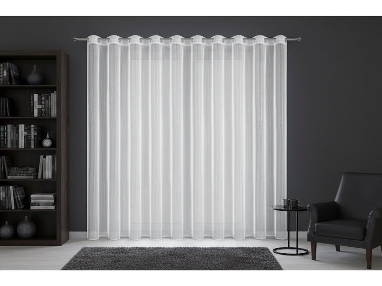 Dekorační dlouhá záclona s kroužky s leskem SHINE 400x250 cm bílá MyBestHome