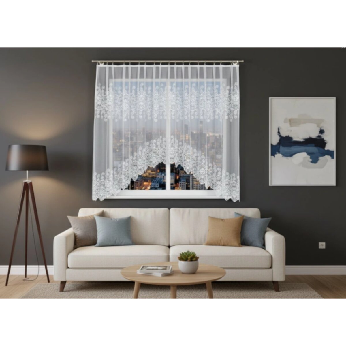 Dekorační oblouková krátká záclona na žabky LUDMILA 300x160 cm MyBestHome