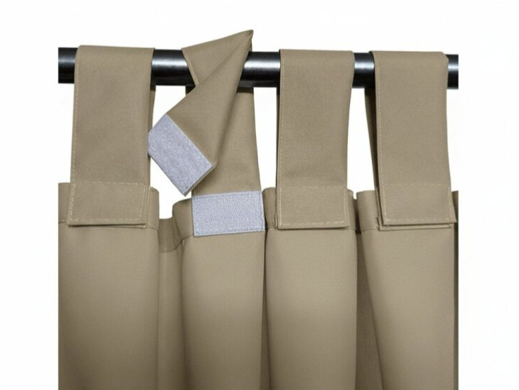 Venkovní zahradní závěs s poutky na suchý zip LISBOA béžová 07 různé rozměry Mybesthome