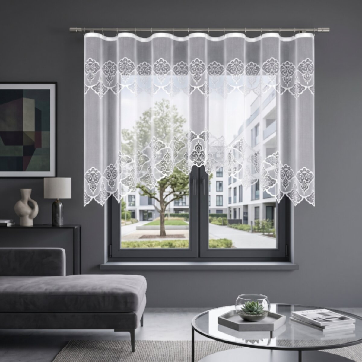 Dekorační žakárová záclona s řasící páskou EIMI 135 bílá 300x135 cm MyBestHome