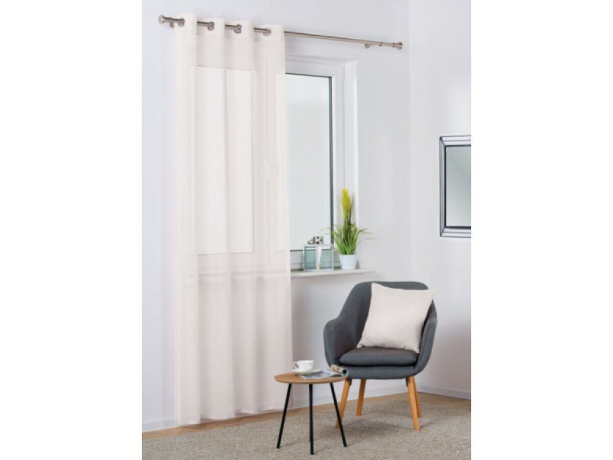 Dekorační dlouhá záclona s kroužky SOFIA smetanová 140x260 cm (cena za 1 kus) MyBestHome