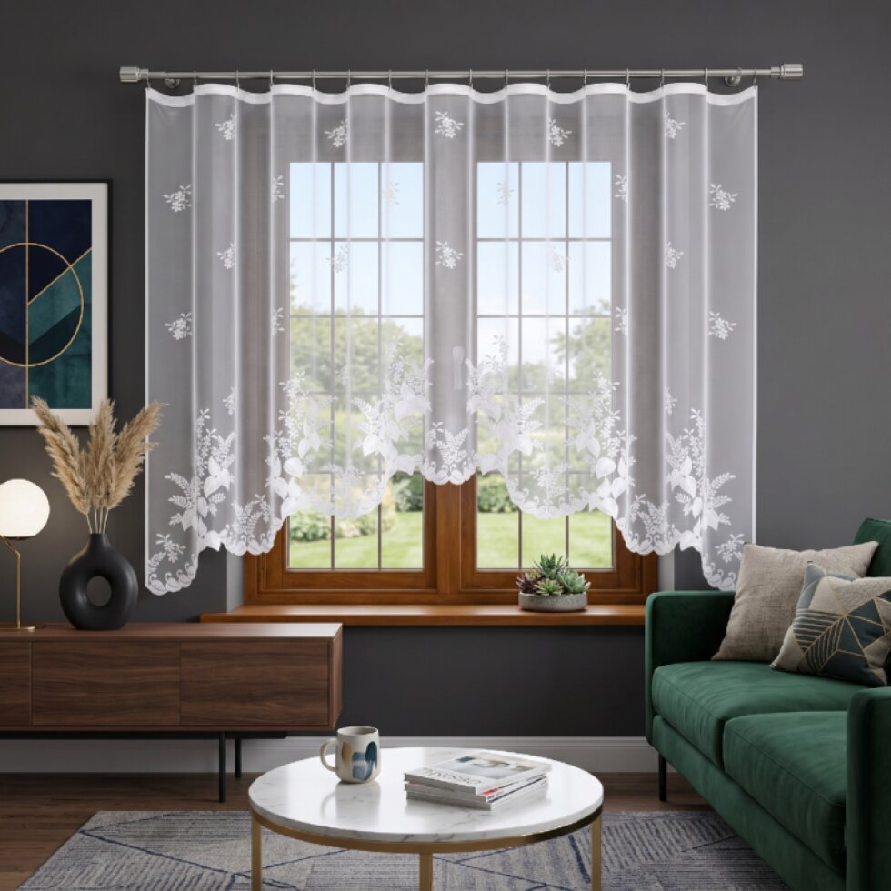 Dekorační žakárová záclona s řasící páskou DANIELA 120 bílá 300x120 cm MyBestHome