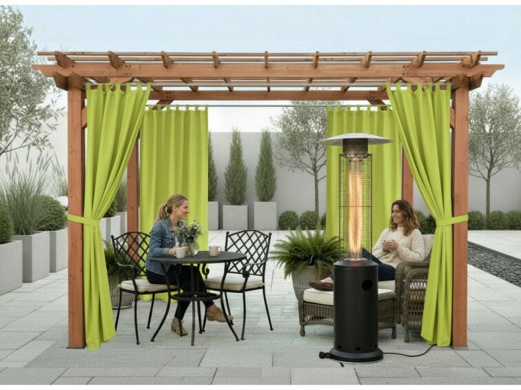 Venkovní zahradní závěs s poutky SANTIAGO color 32 olivová, různé rozměry MyBestHome